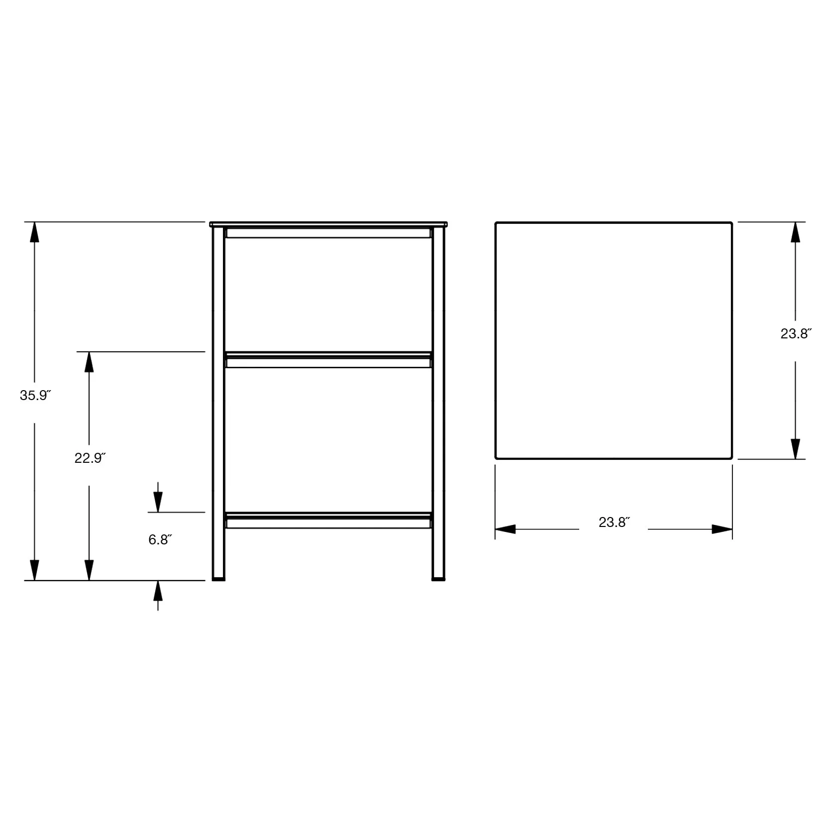 A La Carte Square Open Modular Storage