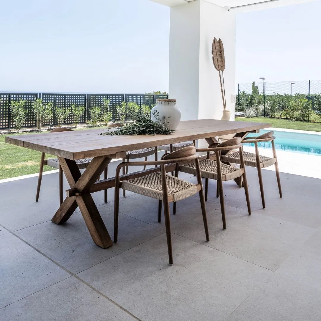 Borneo Outdoor Table | Stretcher | Natural Legs 250x100x76cm Zoco Home