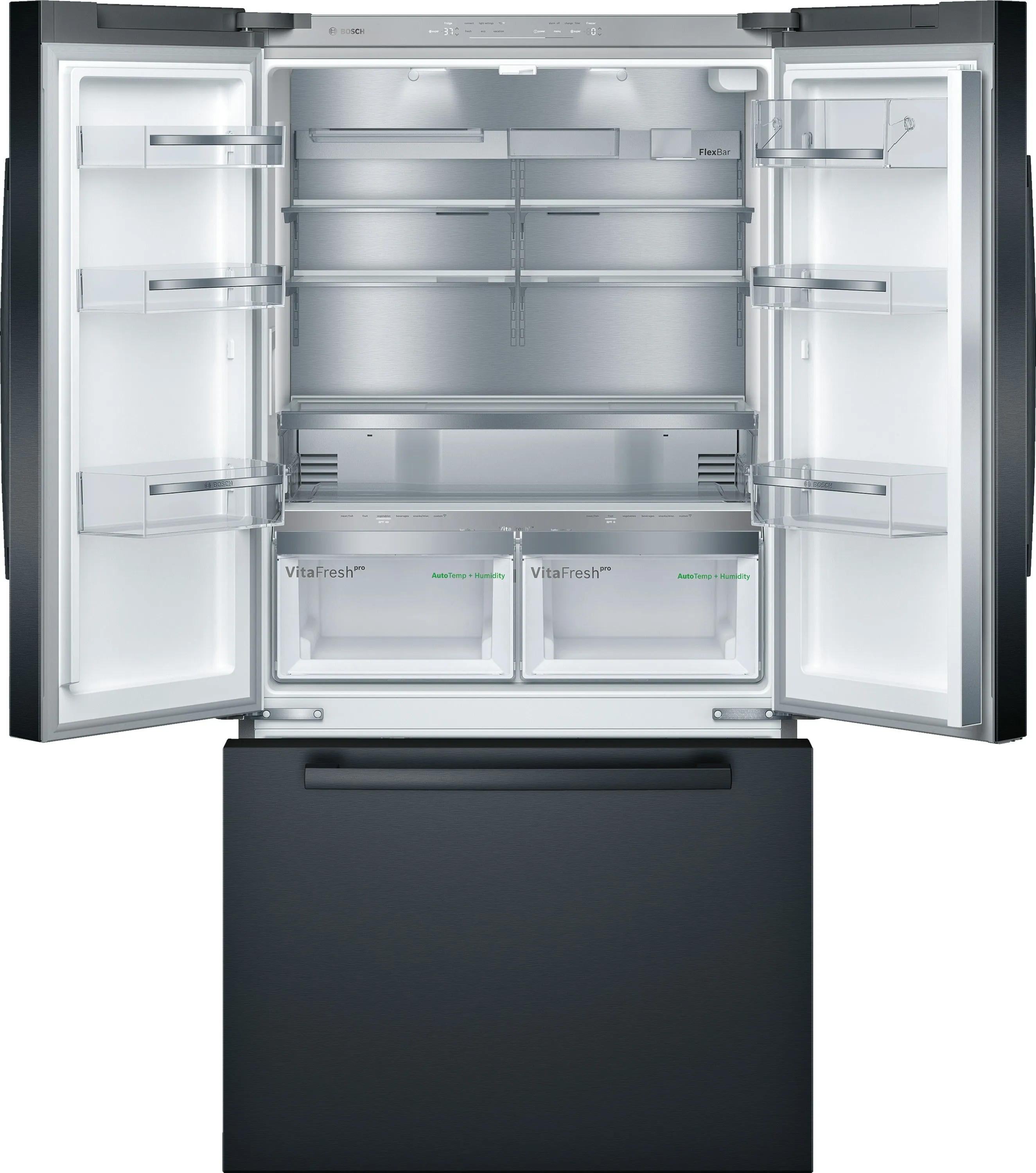 Bosch 800 Series Black Stainless Steel Counter-Depth French Door Refrigerator - B36CT80SNB
