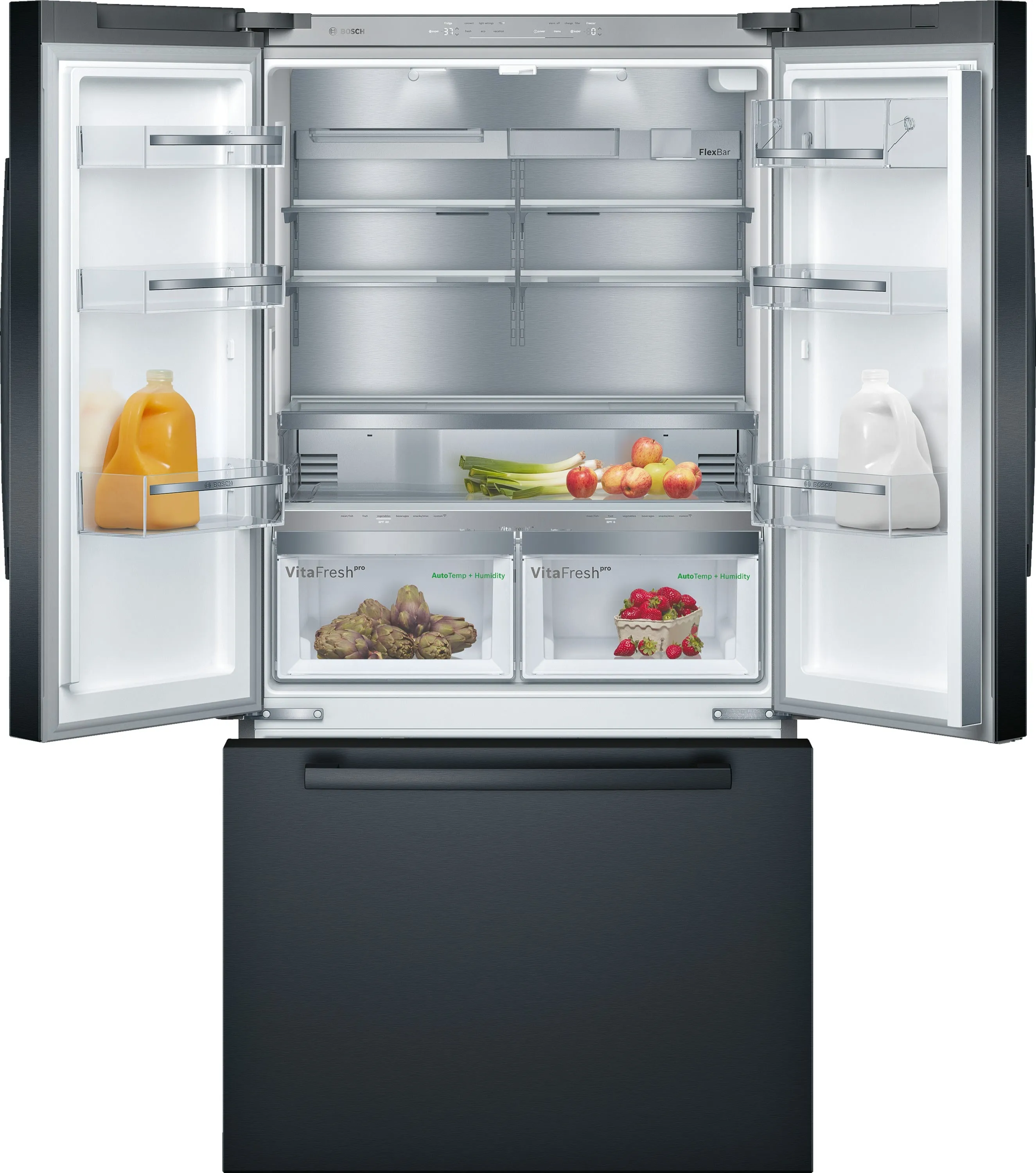 Bosch 800 Series Black Stainless Steel Counter-Depth French Door Refrigerator - B36CT80SNB