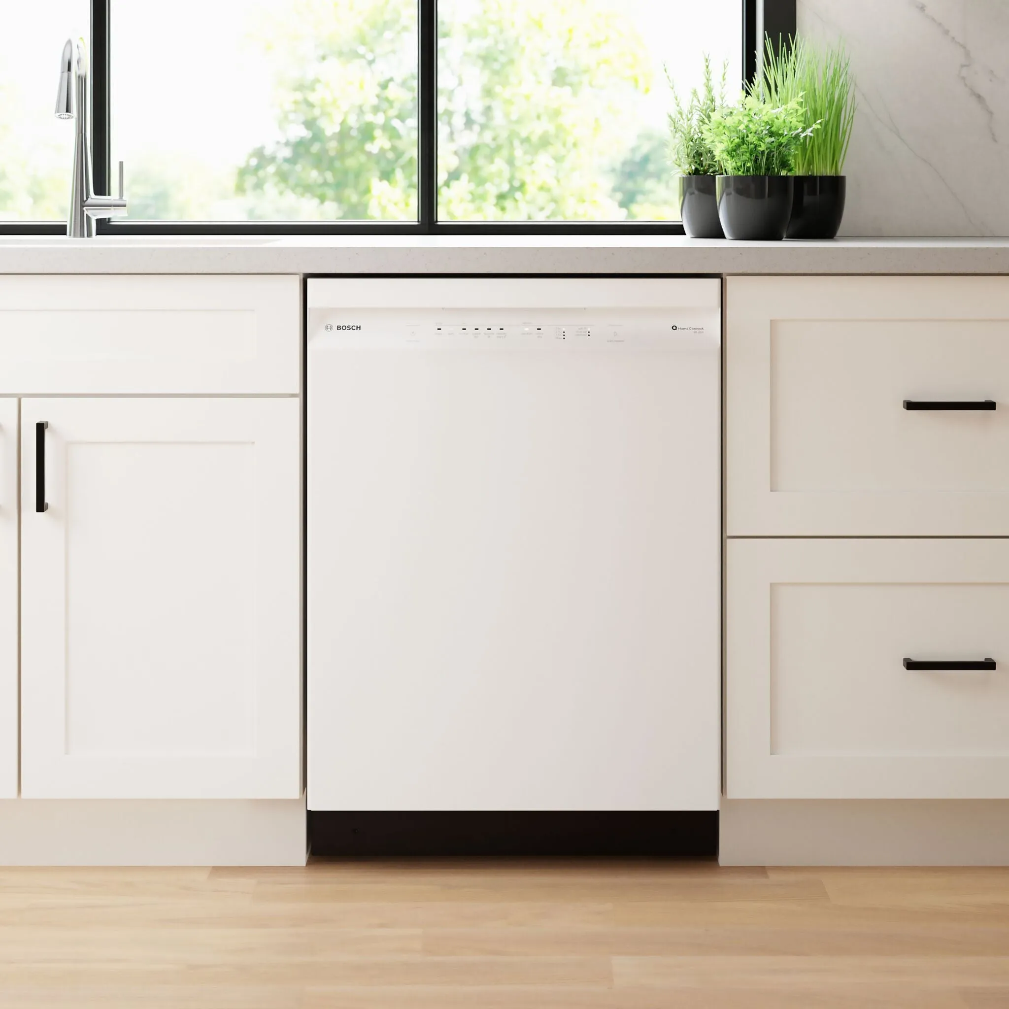 Bosch White 300 Series Built-In Dishwasher with Home Connect (48 dBA) - SHE41CM2N