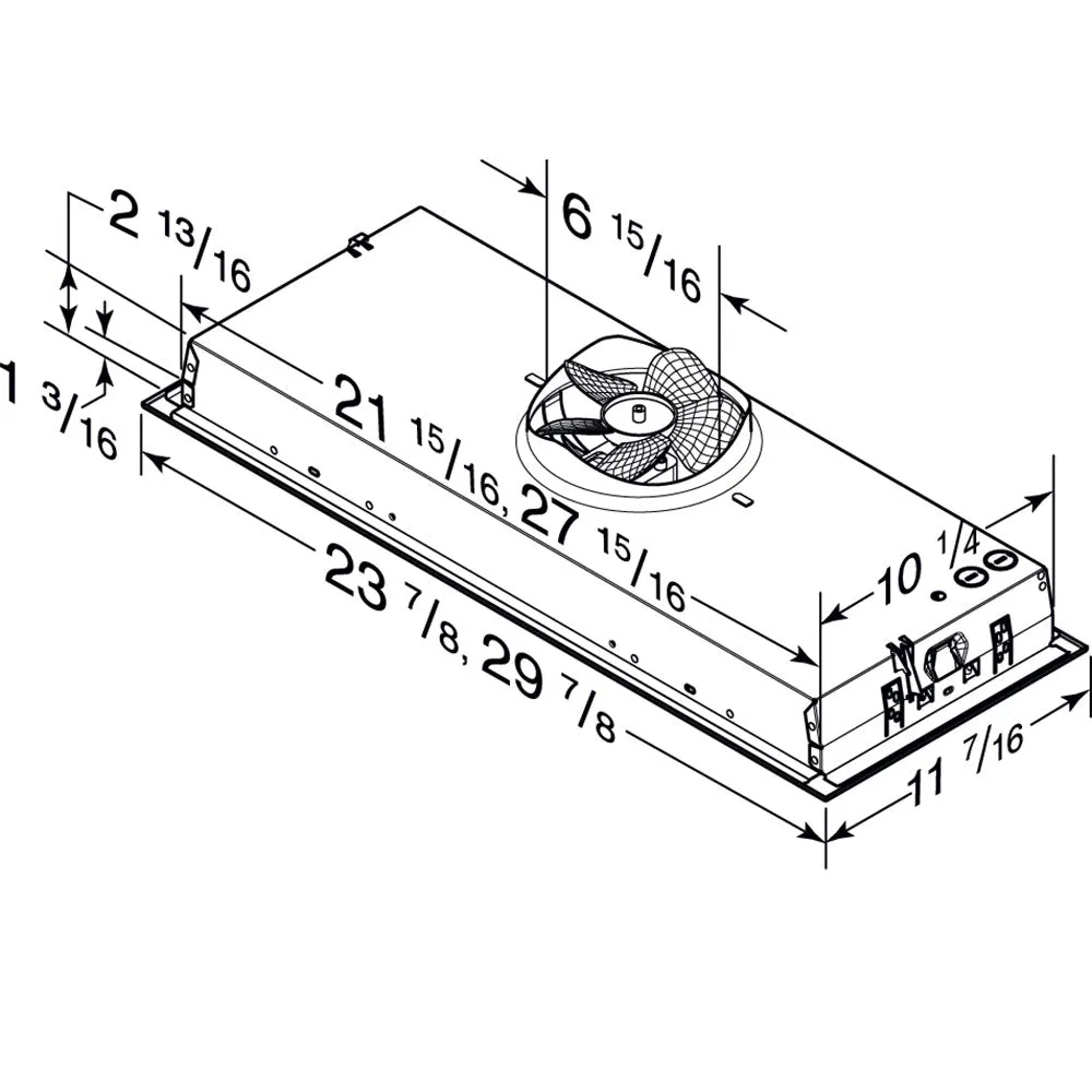 Broan Stainless Steel 24" 300 Max Blower CFM Built-In Power Pack Insert - BBN1243SS