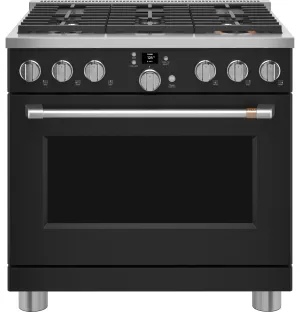 Café Matte Black 36" All-Gas Commercial-Style Smart Range (6.2 Cu.Ft) - CGY366P3TD1