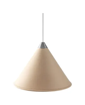 Cuero Namibia Pendant  35 Cm, Crude Nature/Chrome With White Cable