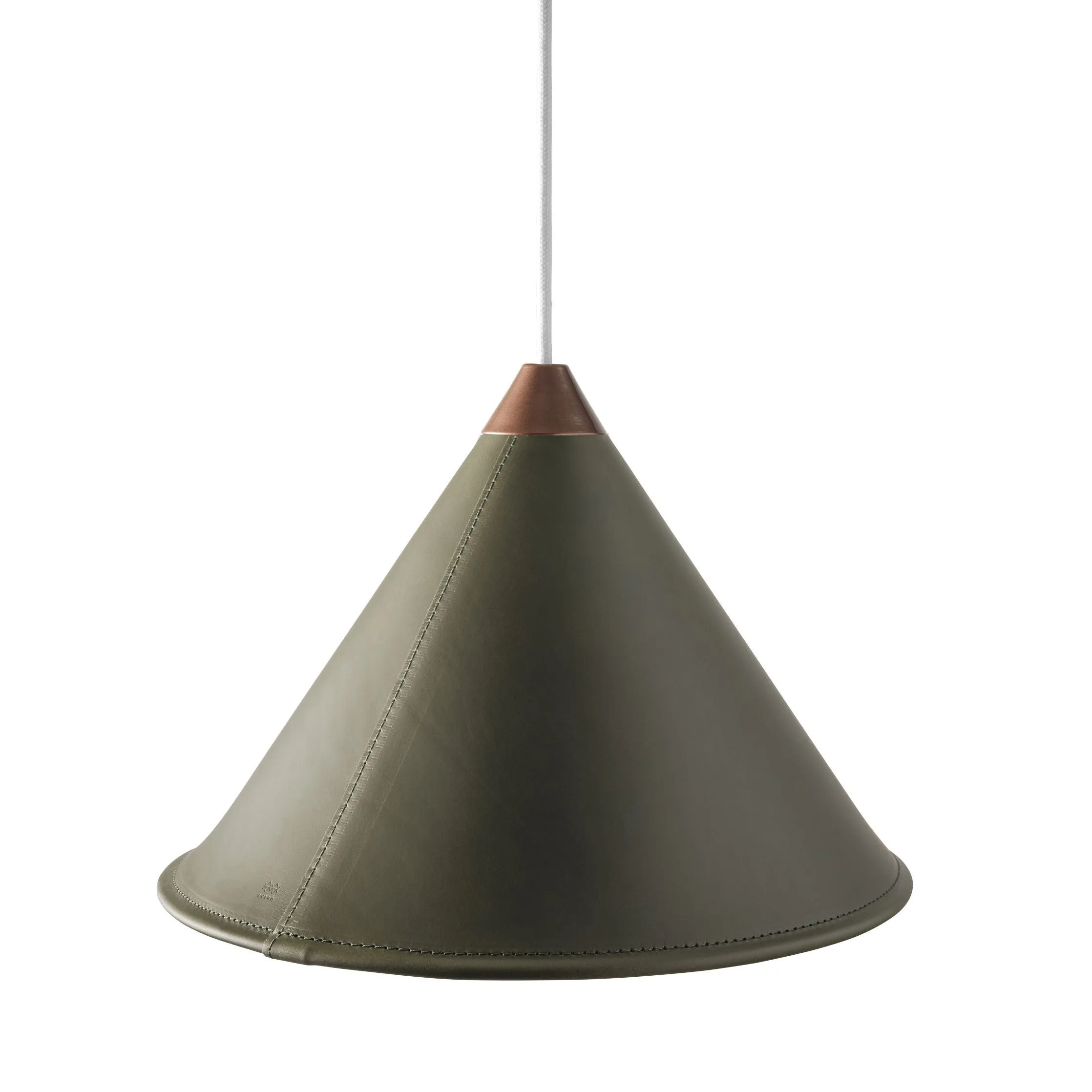 Cuero Namibia Pendant  35 Cm, Grass Green/Copper With White Cable