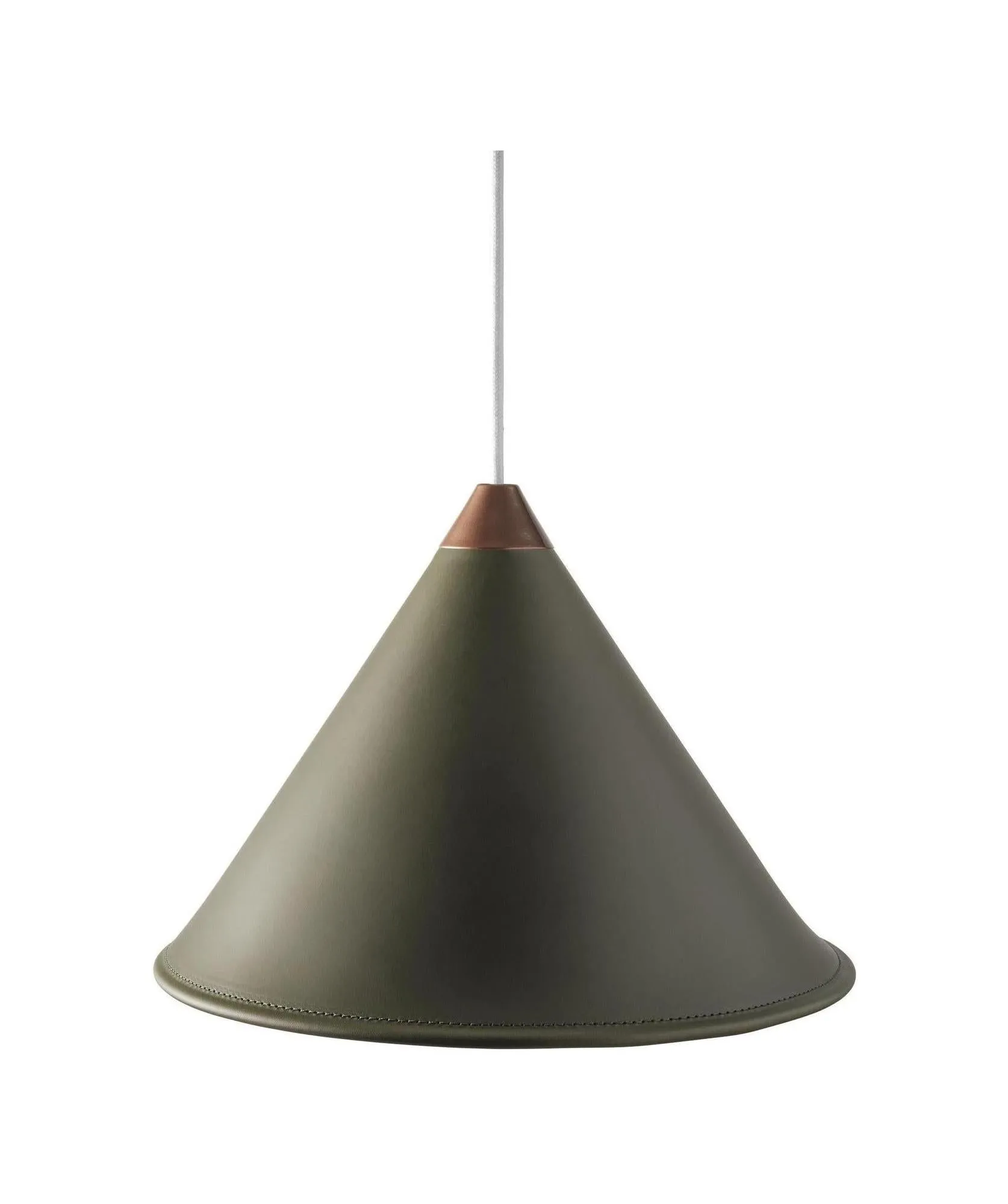Cuero Namibia Pendant  35 Cm, Grass Green/Copper With White Cable
