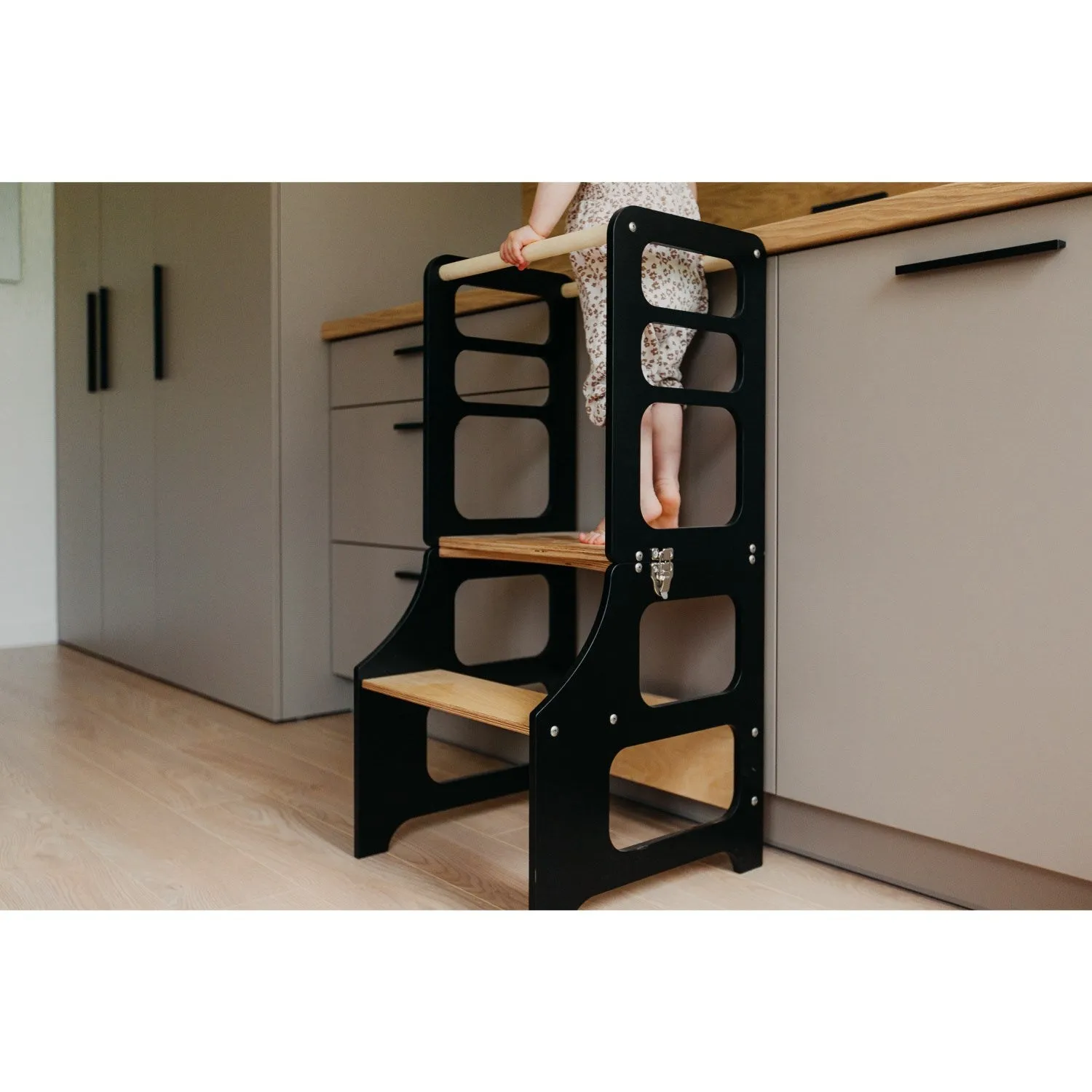 Duck Woodworks Foldable Kitchen Tower Black