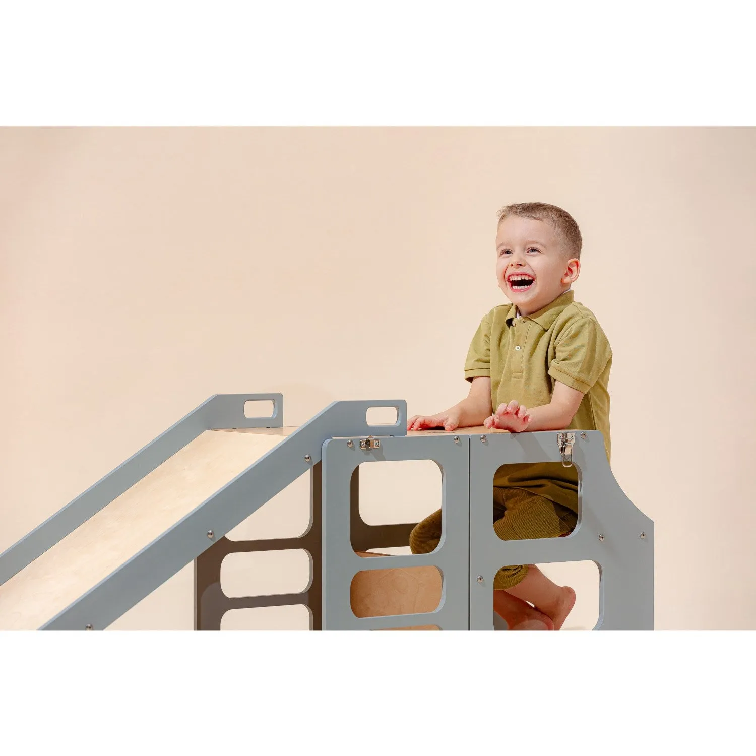 Duck Woodworks Foldable Kitchen Tower w. Slide Grey