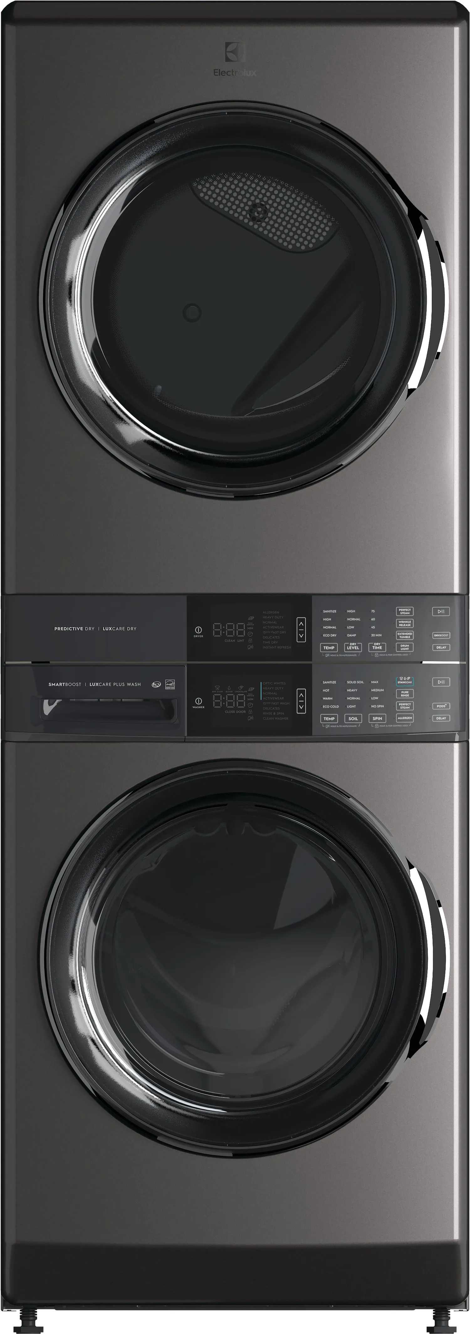 Electrolux Titanium Laundry Tower with SmartBoost® Washer (5.2 Cu.Ft) & Electric Dryer (8 Cu.Ft) - ELTE760CAT