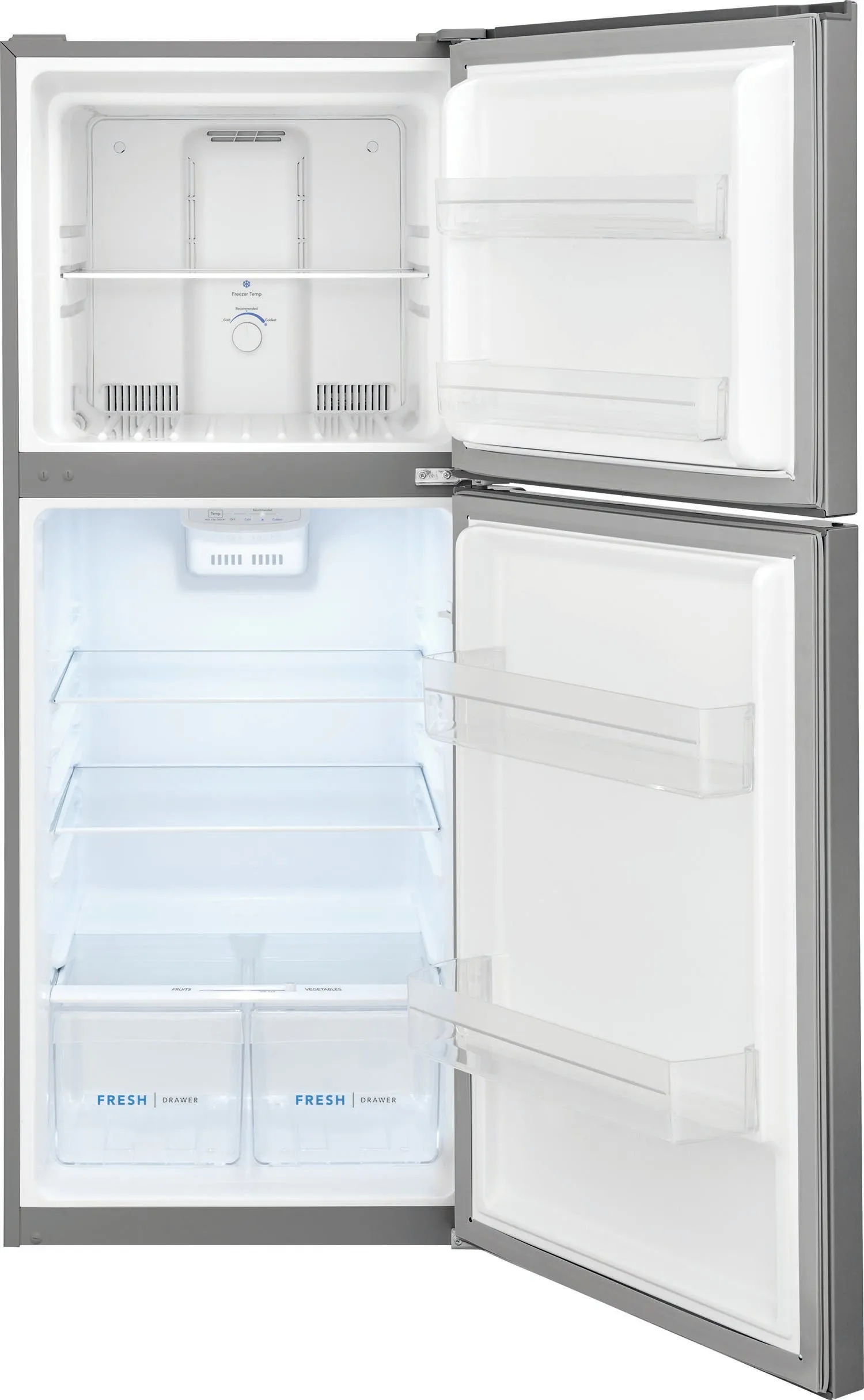Frigidaire Stainless Steel Apartment Size Refrigerator with Top Freezer ( 10.1 Cu. Ft) - FFET1022UV