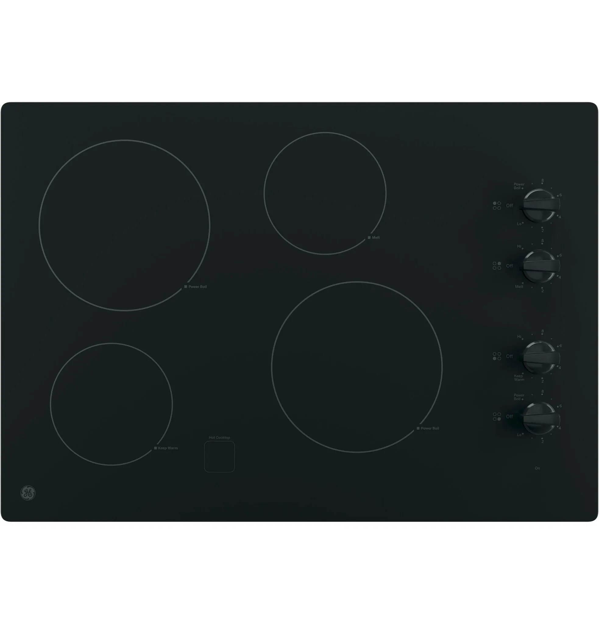 GE Black 30" Knob Control Electric Cooktop- JP3030DWBB