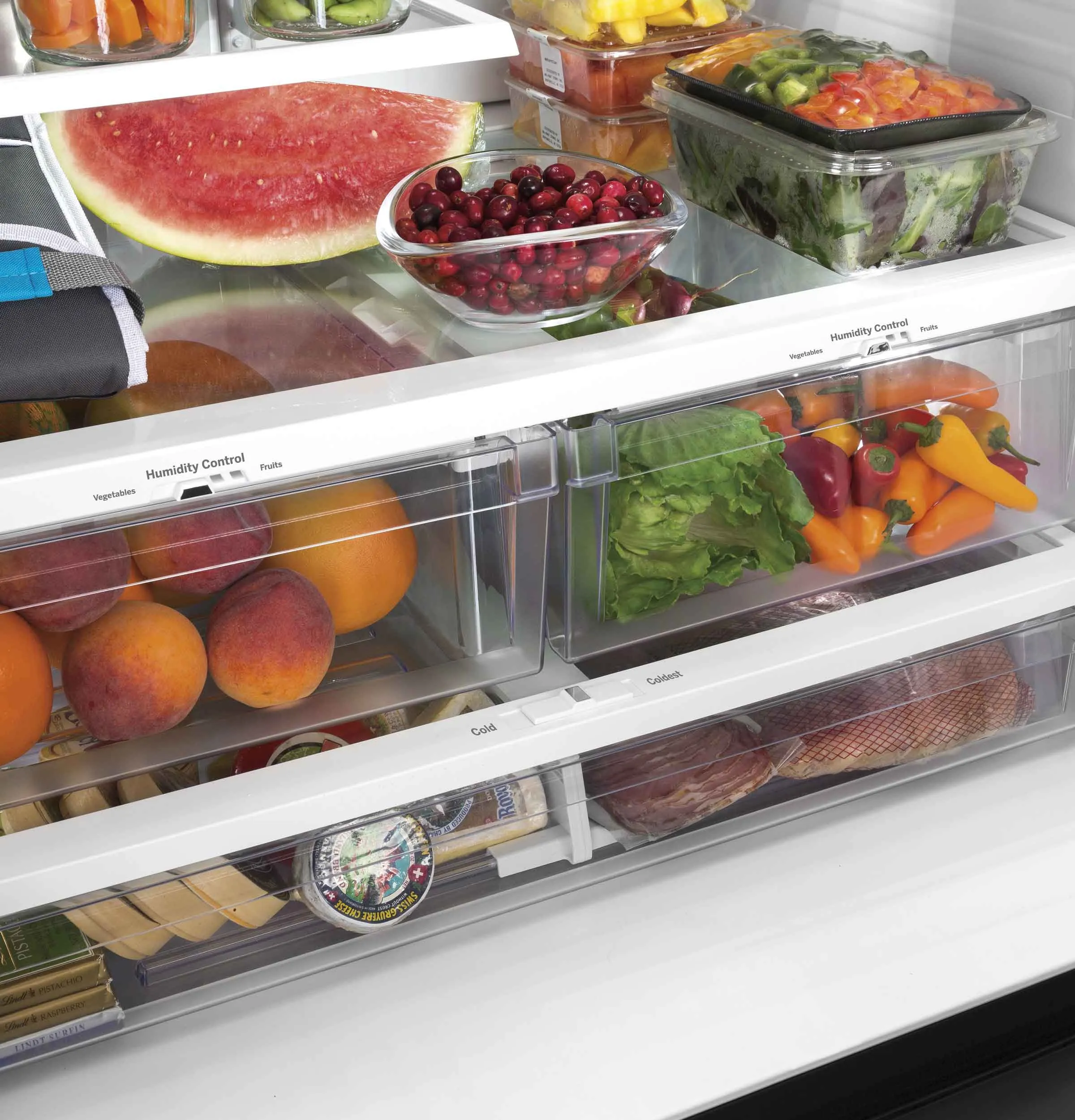 GE Fingerprint Resistant Stainlees Steel French-Door Refrigerator (26.7 Cu. Ft.) - GNE27JYMFS