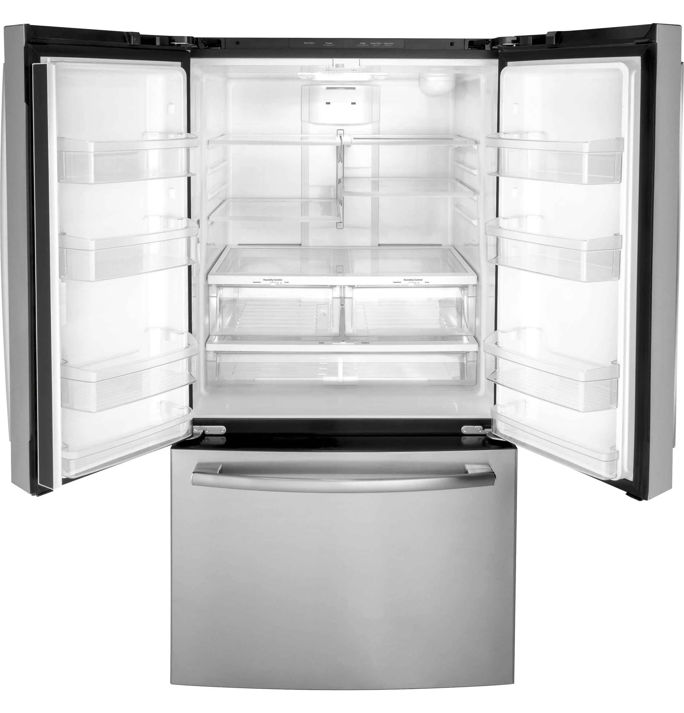 GE Fingerprint Resistant Stainlees Steel French-Door Refrigerator (26.7 Cu. Ft.) - GNE27JYMFS