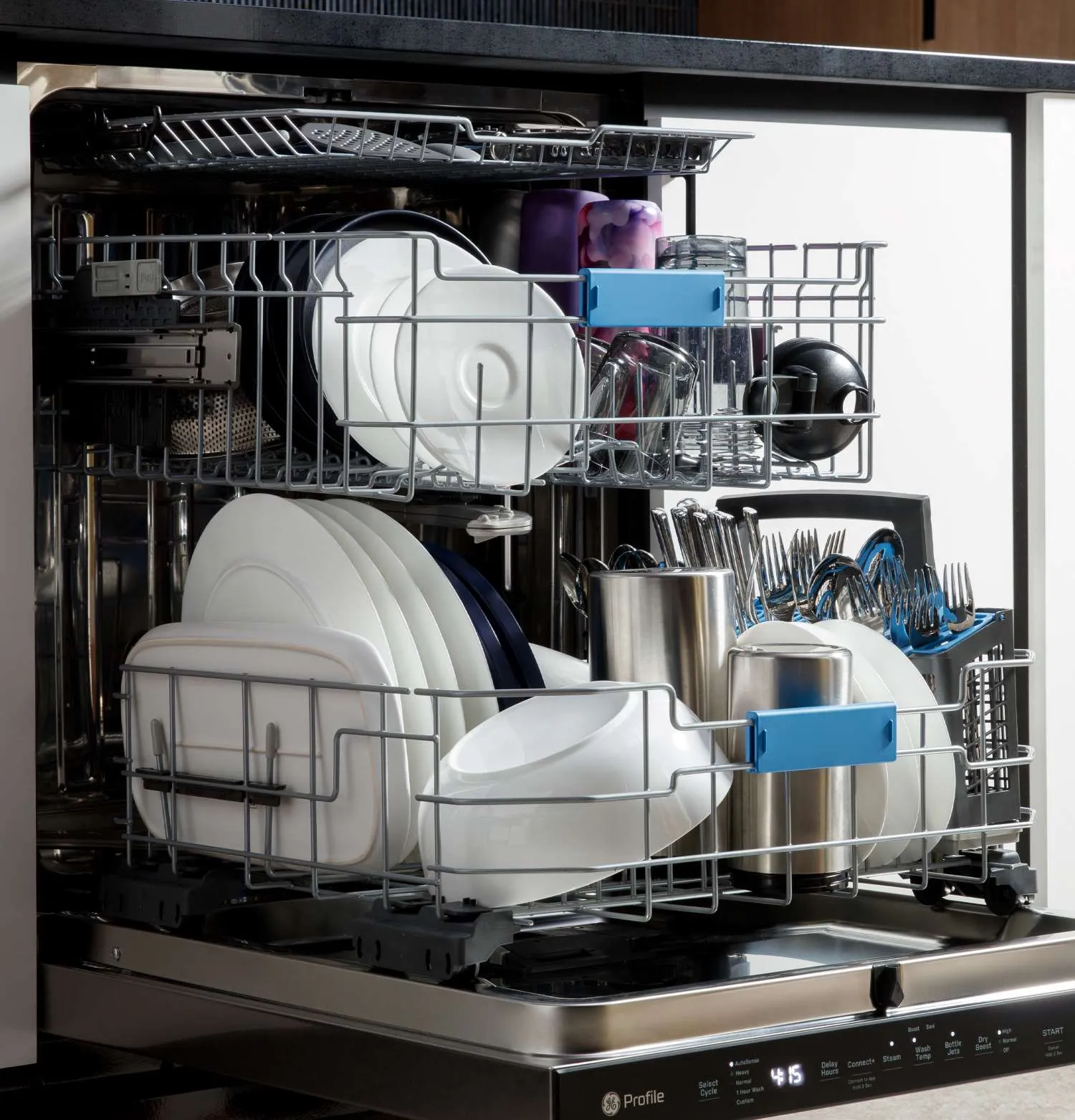 GE Profile 24" Fingerprint Resistant Stainless Smart Dishwasher with Stainless Steel Interior and Third Rack - PDP715SYVFS