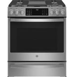 GE Profile Fingerprint Resistant Stainless Steel Smart Slide-In Dual Fuel Range with Air Fry (5.7 Cu.Ft.) - PC2S930YPFS