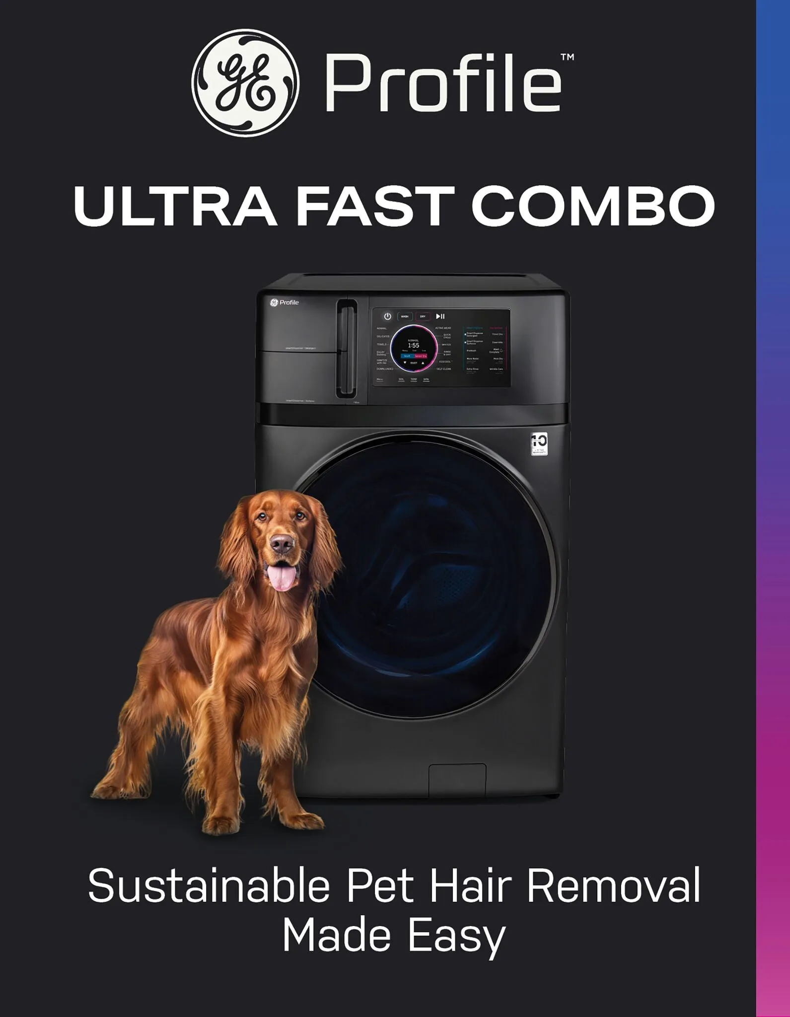 GE Profile Graphite 28" UltraFast All-in-One Washer/Dryer with Ventless Heat Pump (5.5 Cu.Ft.)- PFQ97HSPVDS