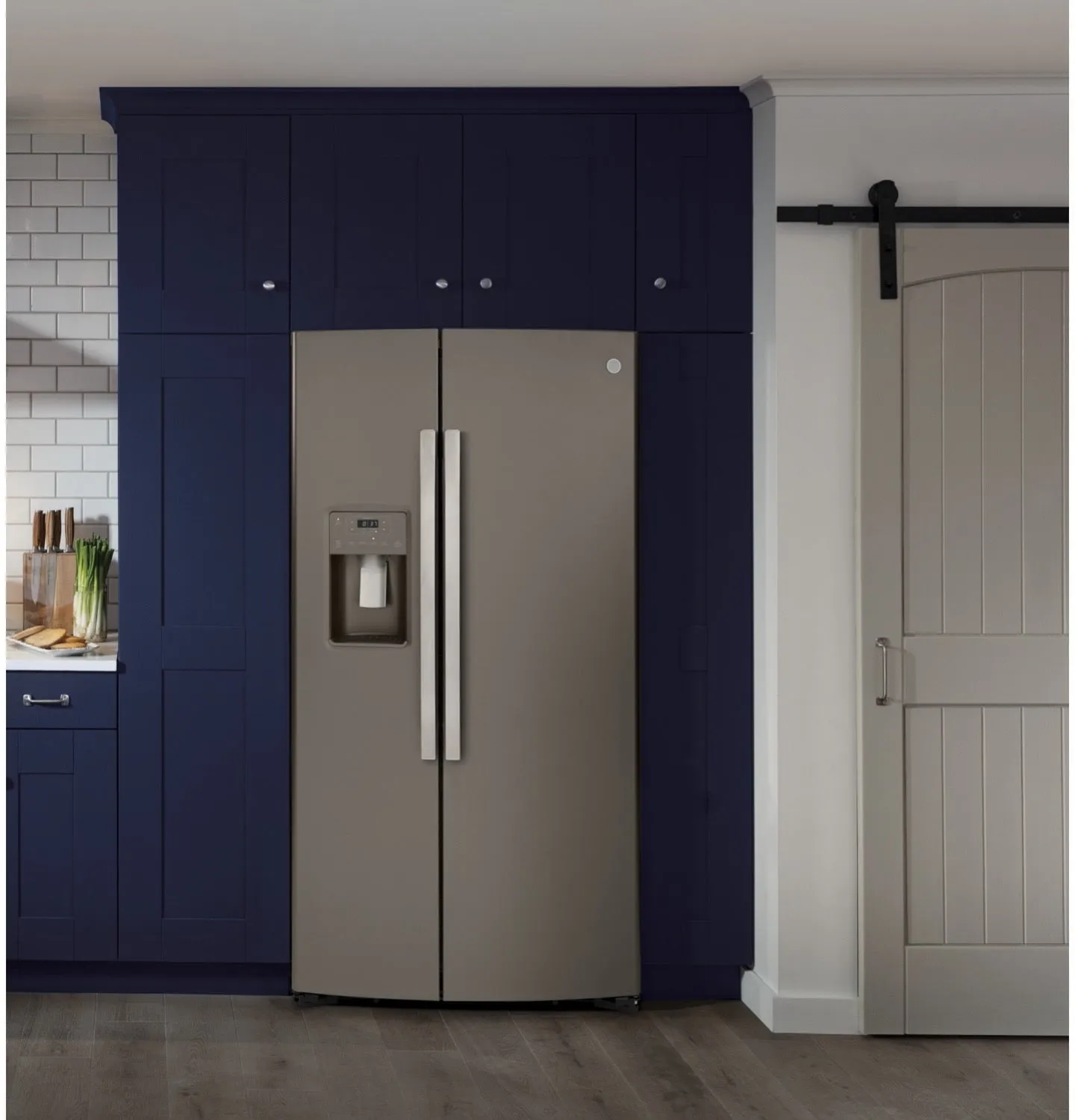 GE Slate Counter-Depth Side-by-Side Refrigerator (21.8 Cu.Ft) - GZS22IMNES