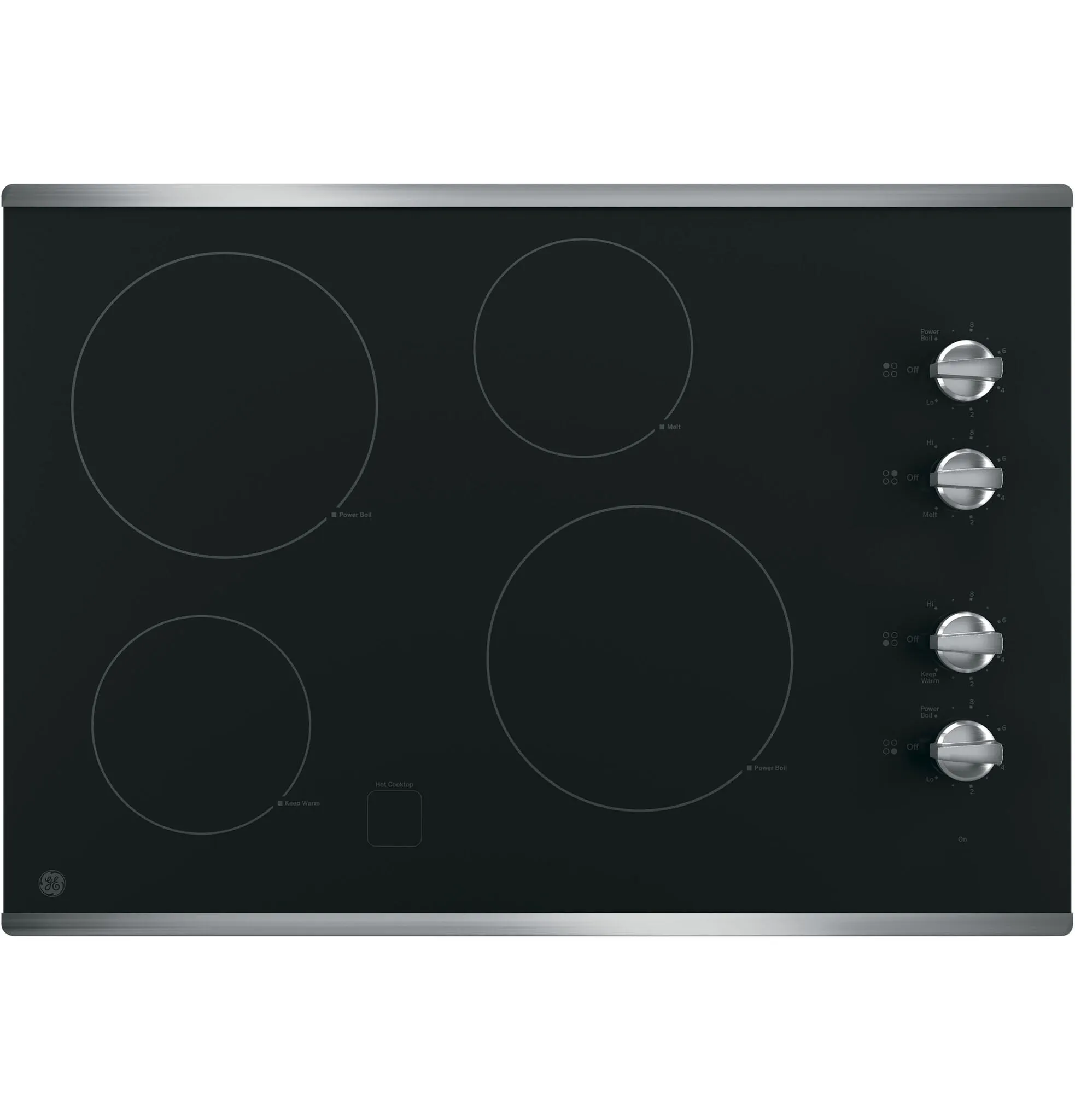 GE Stainless Steel 30" Knob Control Electric Cooktop - JP3030SWSS