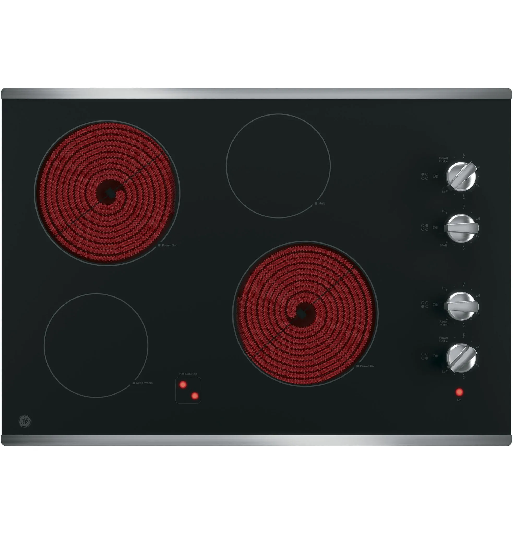 GE Stainless Steel 30" Knob Control Electric Cooktop - JP3030SWSS