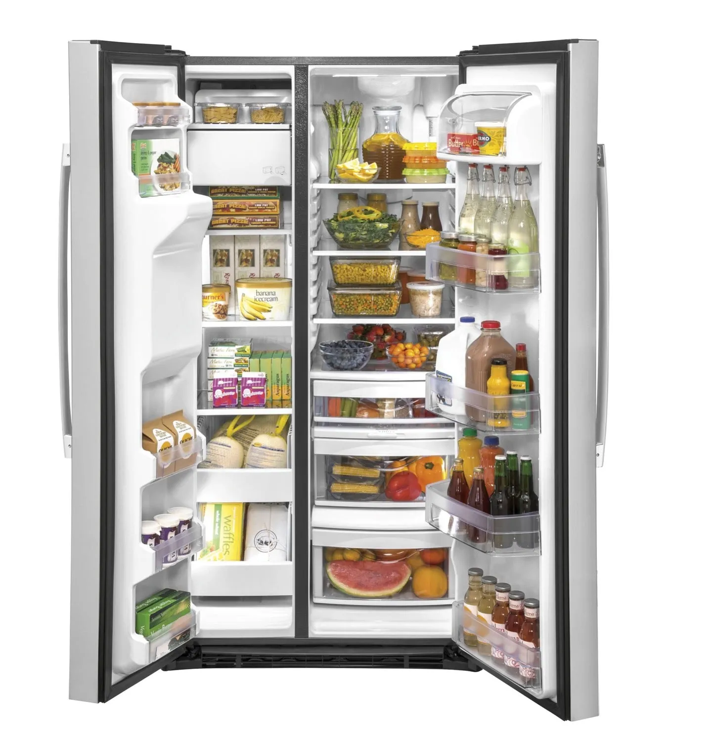 GE Stainless Steel Side-By-Side Refrigerator (25.1 Cu.Ft) - GSS25IYNFS