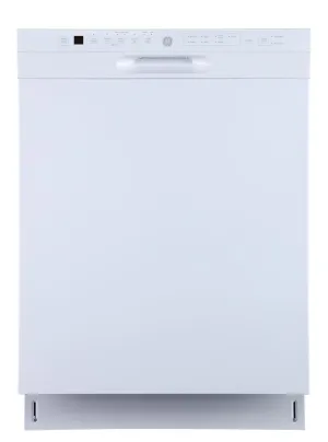 GE White 24" Built-In Front Control Dishwasher - GBF655SGPWW