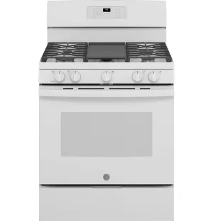 GE White 30'' Freestanding Gas Range (5.0 Cu.Ft.) - JCGB660DPWW
