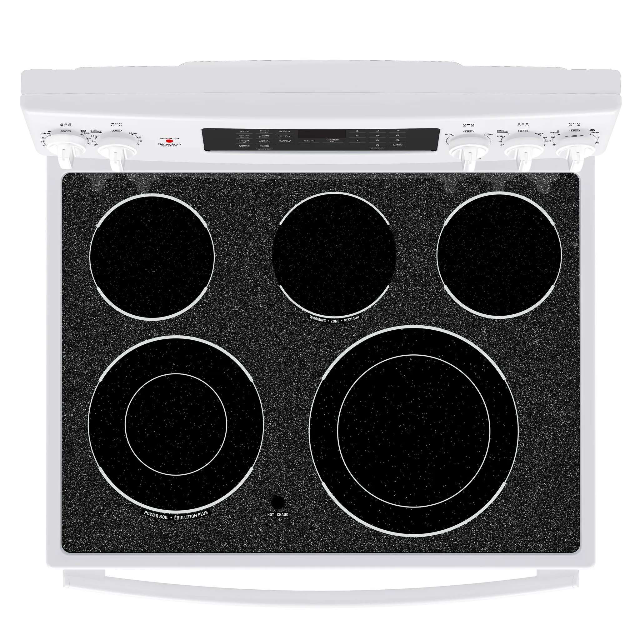 GE White Freestanding Electric Convection Range with No-Preheat Air Fry (5.0 Cu. Ft.) - JCB840DVWW