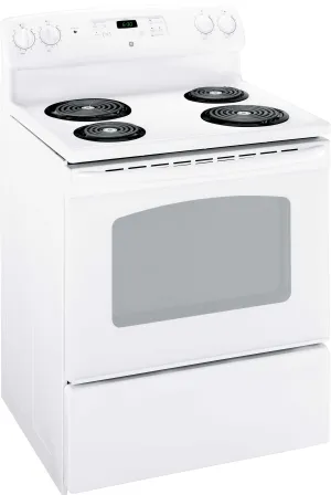 GE White Freestanding Electric Range (5.0 Cu. Ft.) - JCBS280DMWW