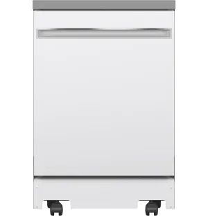 GE White Portable 24" Dishwasher- GPT225SGLWW