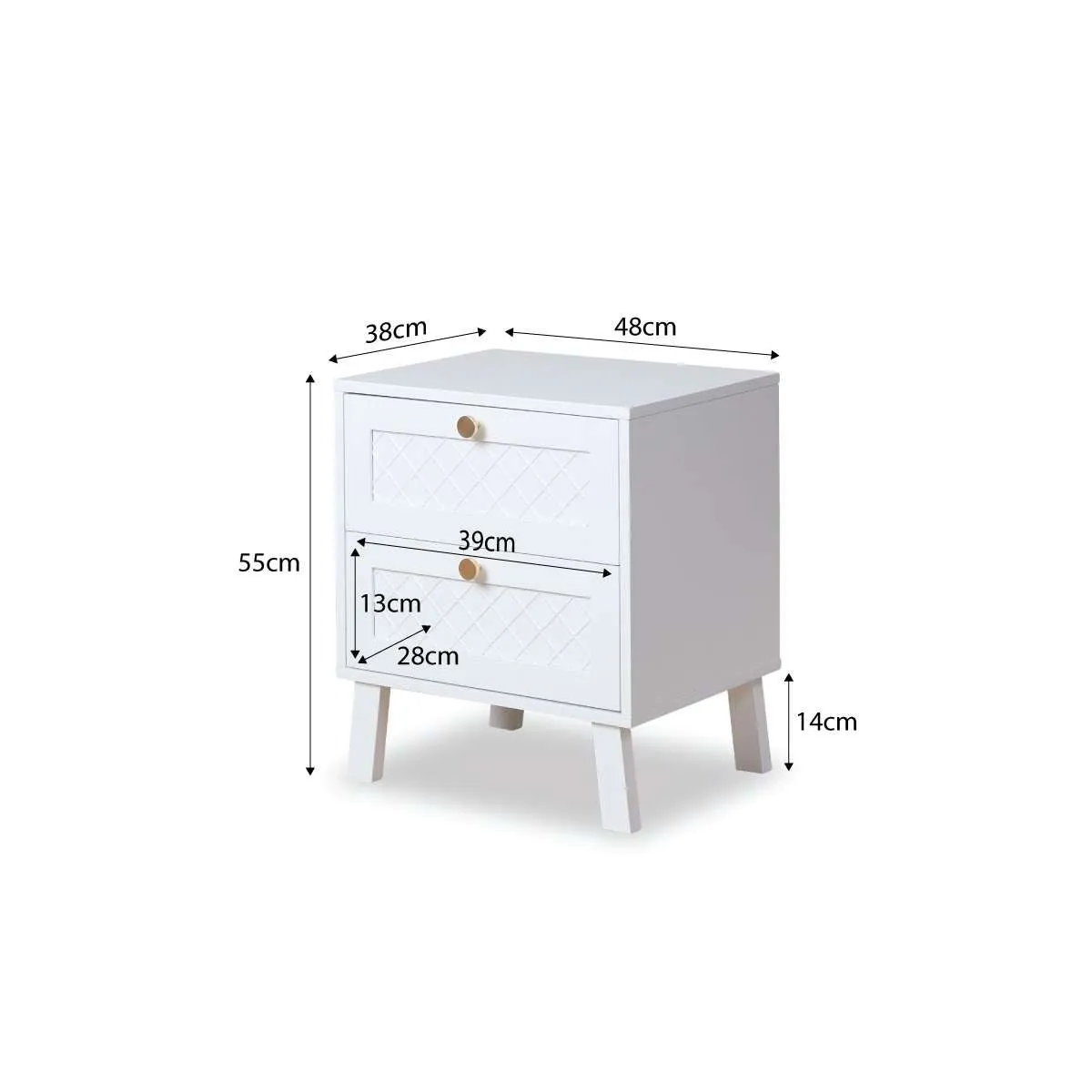 Genevieve Bedside Table Bundle Mocka