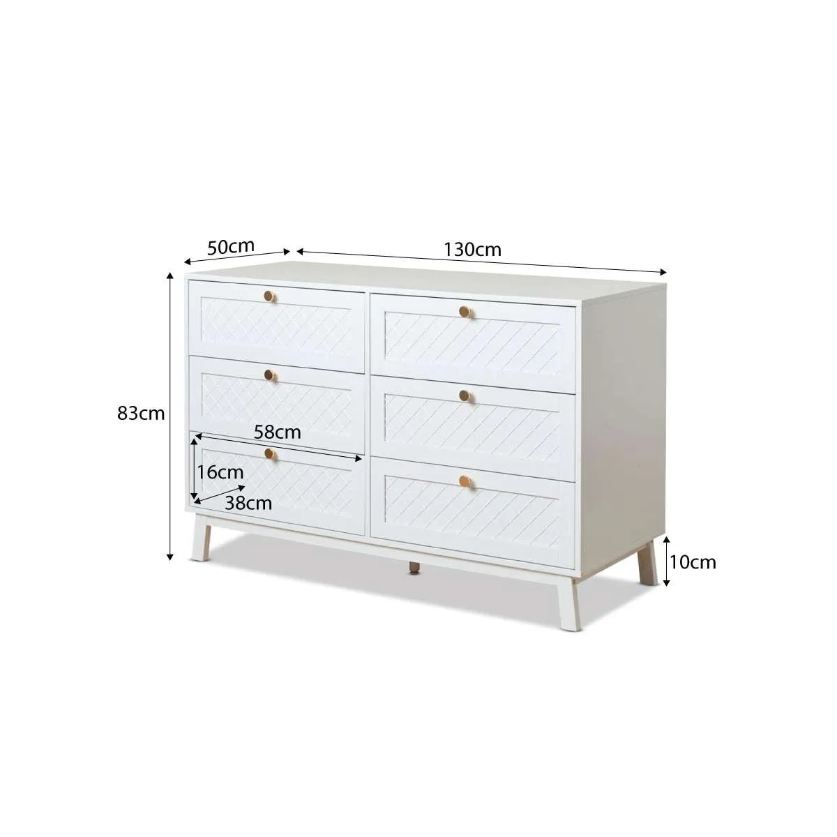 Genevieve Six Drawer Bundle Mocka