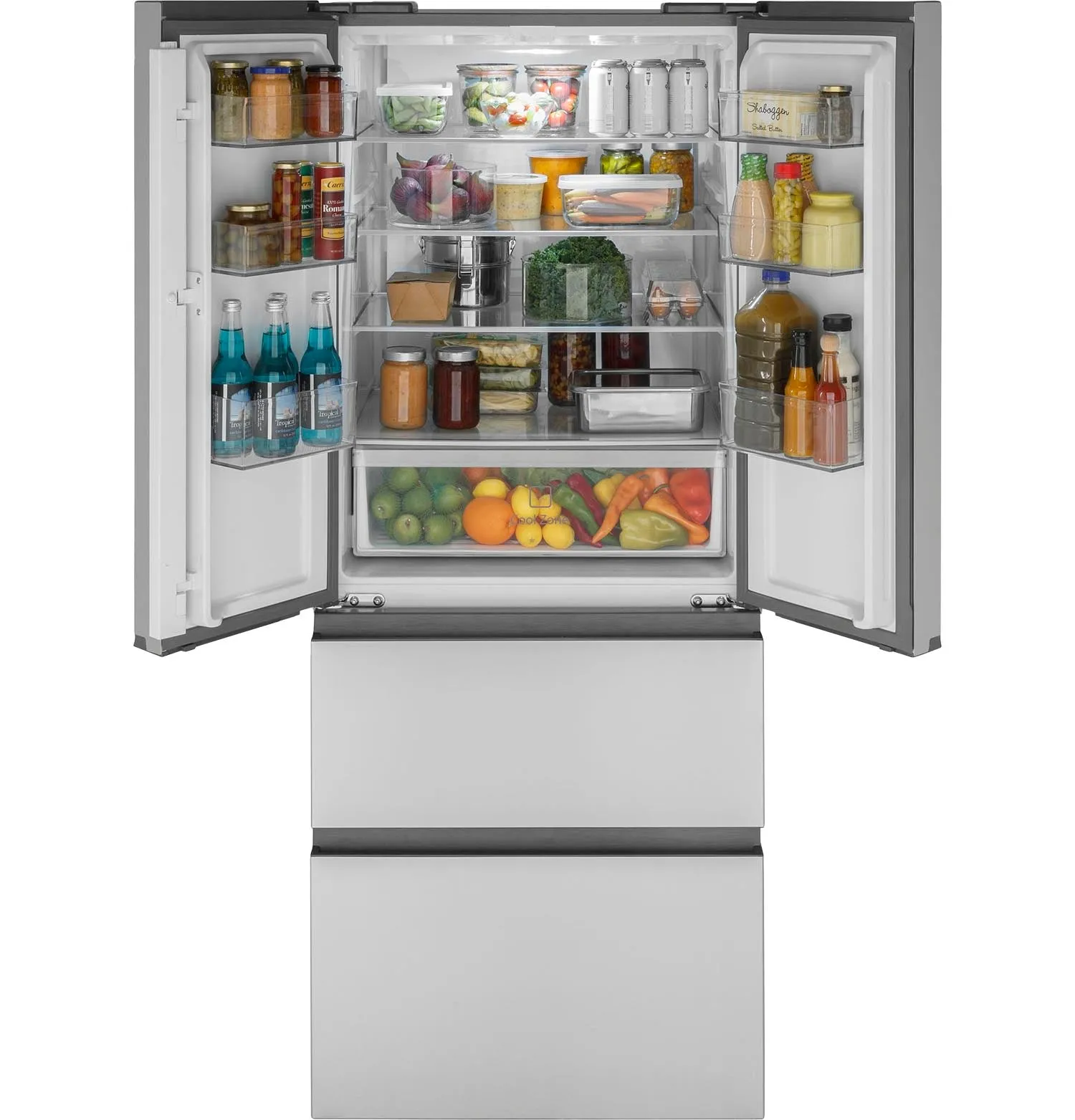 Haier Fingerprint Resistant Stainless Steel 4-Door French-Door Refrigerator (14.5 cu ft)- QJS15HYRFS