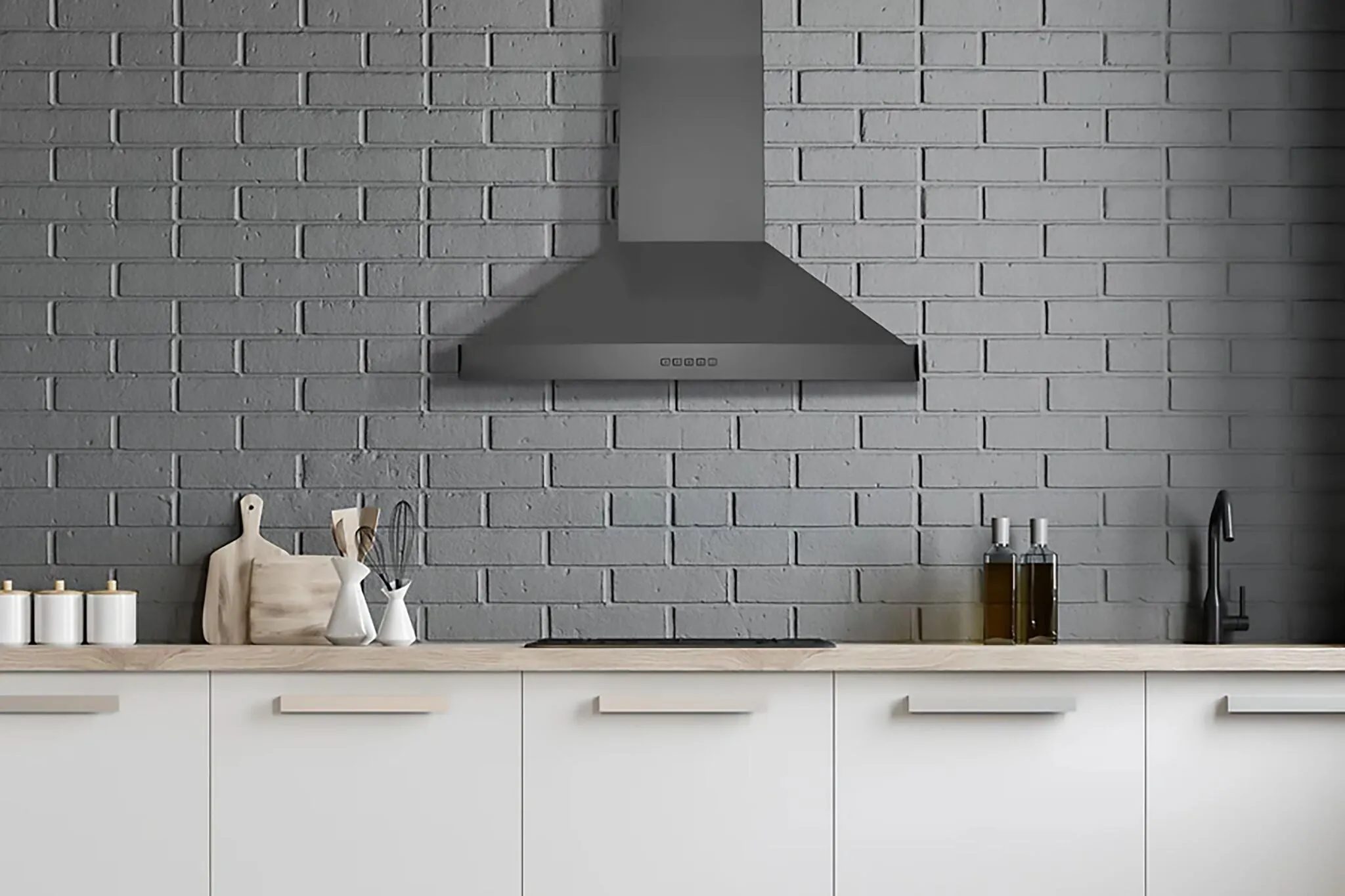 Hauslane Black Stainless Steel 30" 860 CFM Chimney Range Hood - WM-590BSS-30