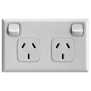 HPM Double GPO 15A White