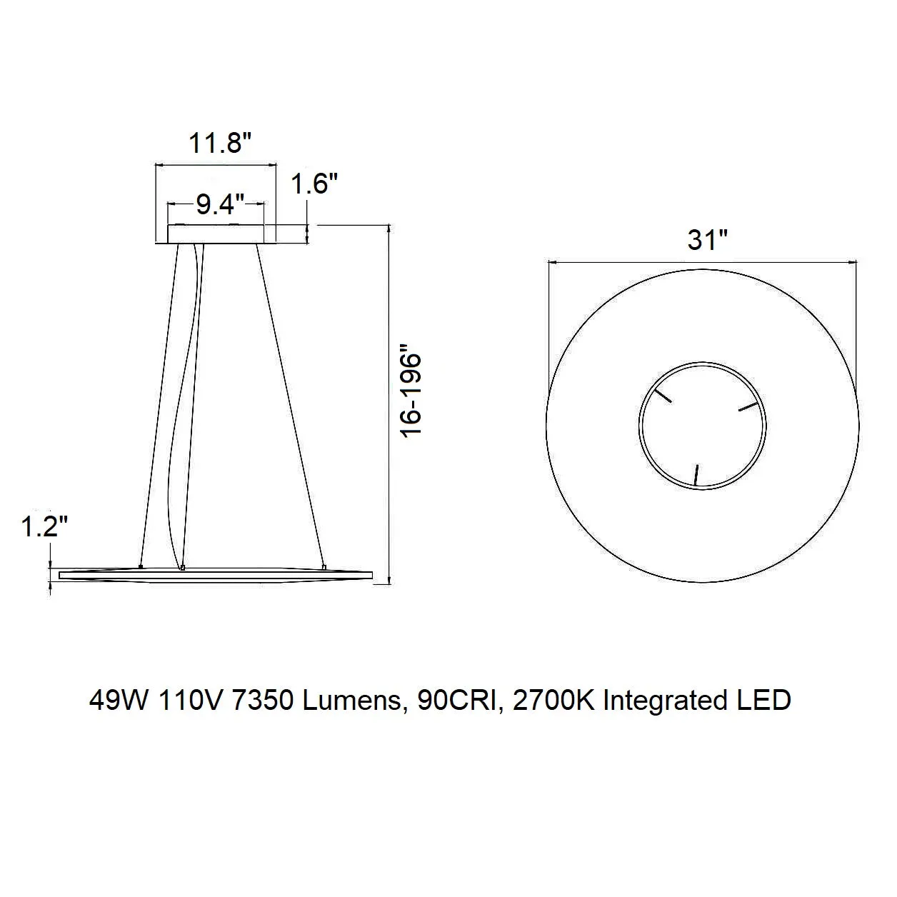 Iris Horizontal LED Pendant Light