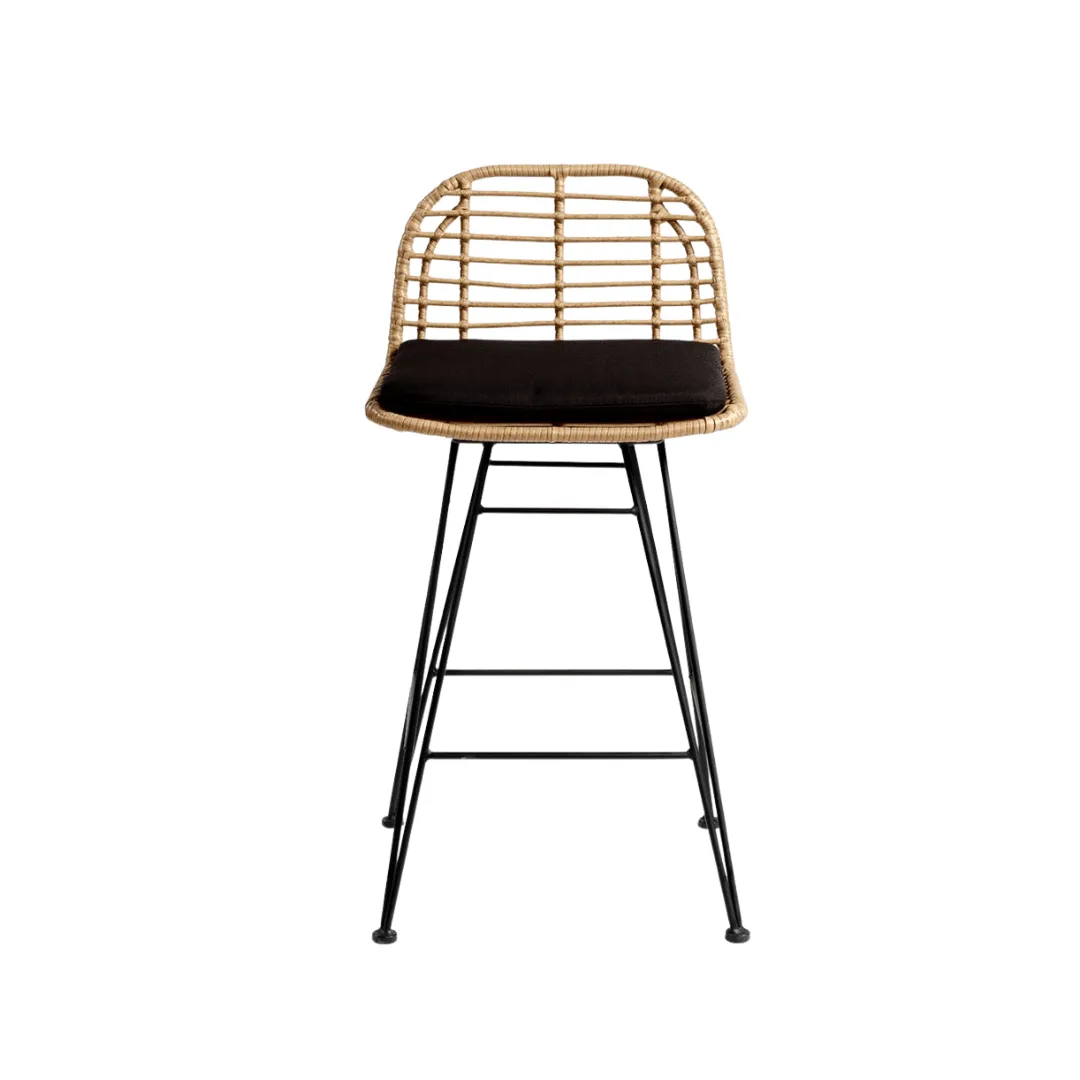 Jaipur Low Bar Stool | Black Zoco Home