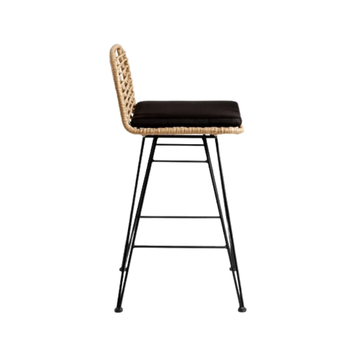 Jaipur Low Bar Stool | Black Zoco Home