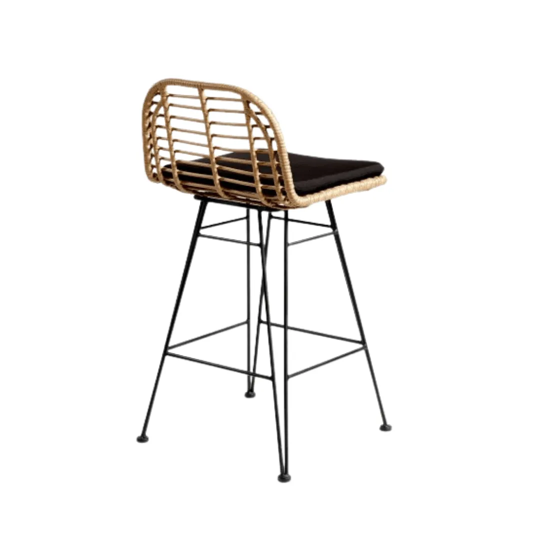 Jaipur Low Bar Stool | Black Zoco Home