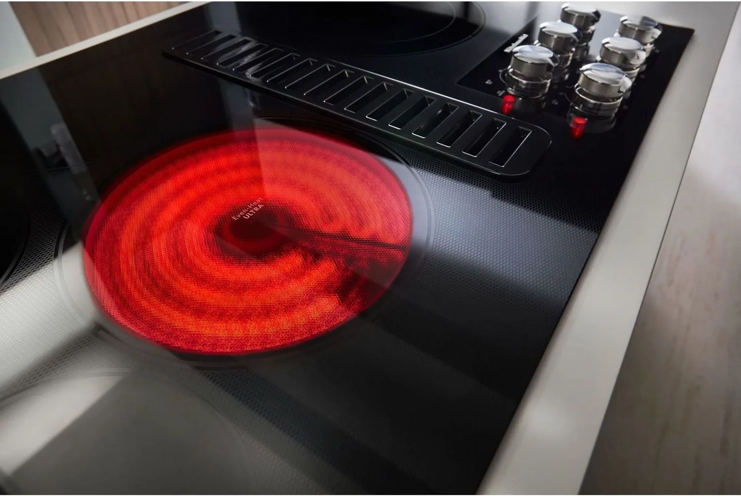 KitchenAid Black 36" Electric Downdraft Cooktop - KCED606GBL