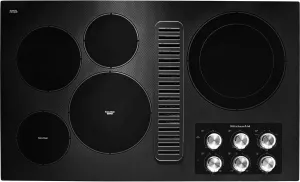 KitchenAid Black 36" Electric Downdraft Cooktop - KCED606GBL