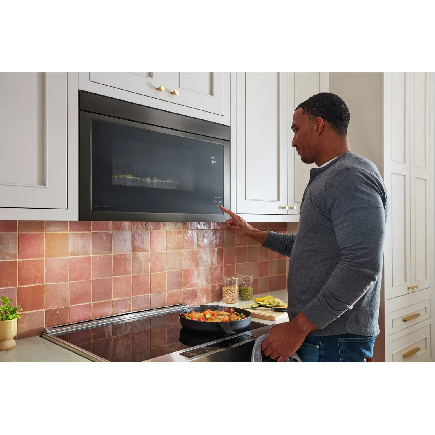 KitchenAid Black Stainless Over-the-Range Microwave (1.10 Cu Ft) - YKMMF330PBS