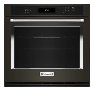 KitchenAid Black Stainless Steel with PrintShield™ Finish 30" Wall Oven (5.00 Cu Ft) - KOES530PBS