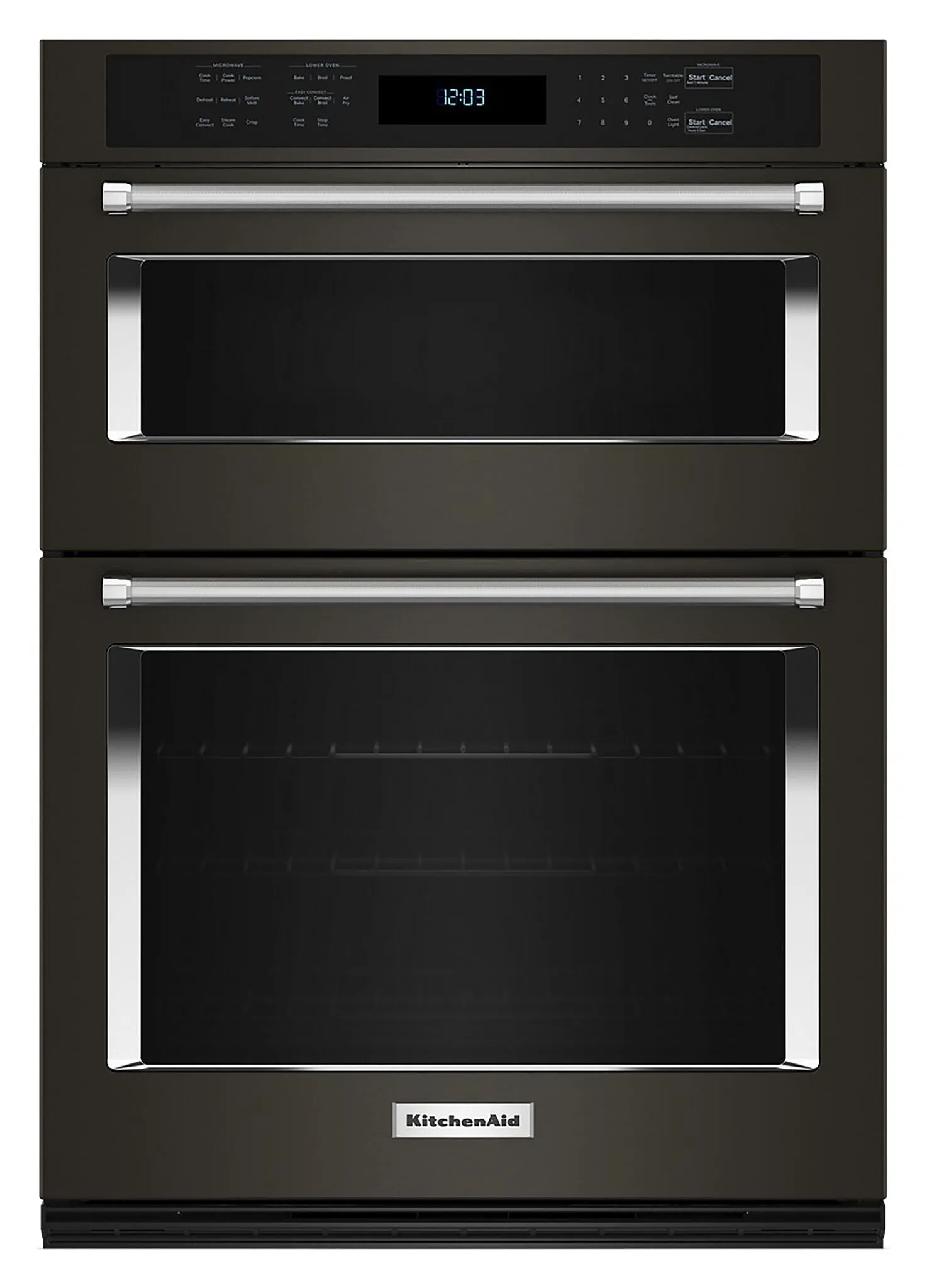 KitchenAid Black Stainless Steel with PrintShield™ Finish 30" Wall Oven and Microwave Combination (5.0 Cu. Ft. / 1.4 Cu. Ft.)- KOEC530PBS