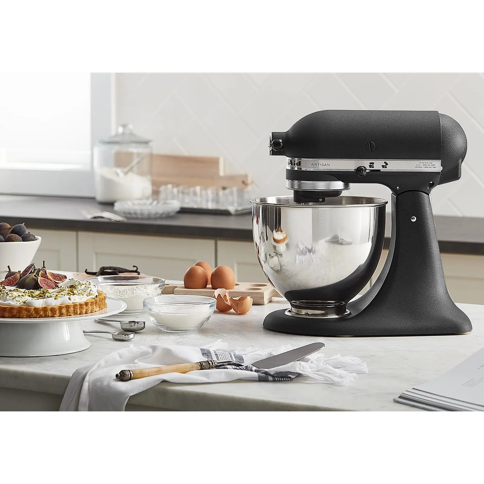 KitchenAid Cast Iron Black Artisan® Series 5 Quart Tilt-Head Stand Mixer - KSM150PSBK
