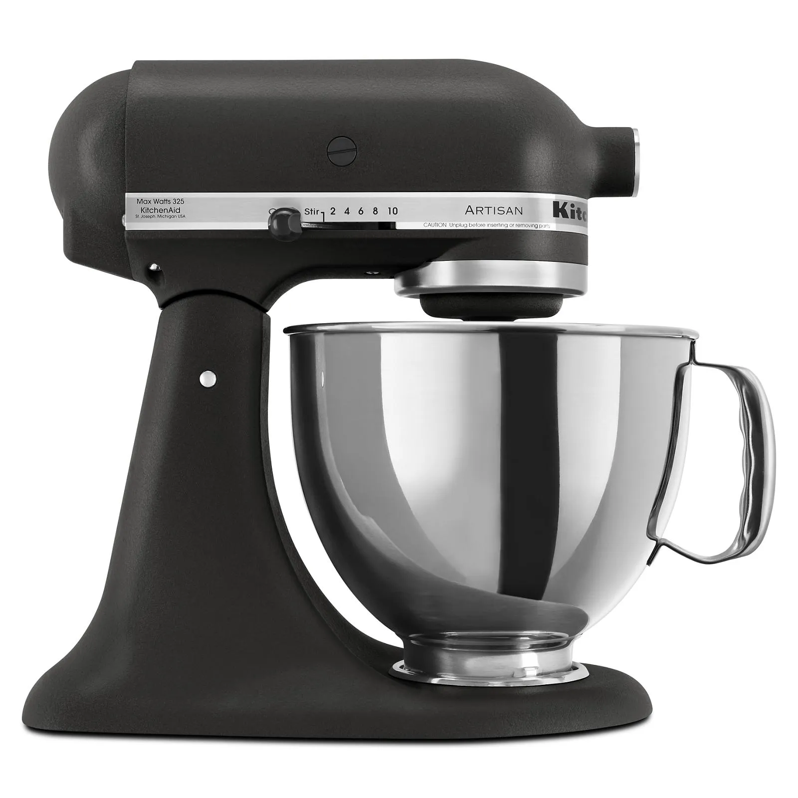 KitchenAid Cast Iron Black Artisan® Series 5 Quart Tilt-Head Stand Mixer - KSM150PSBK