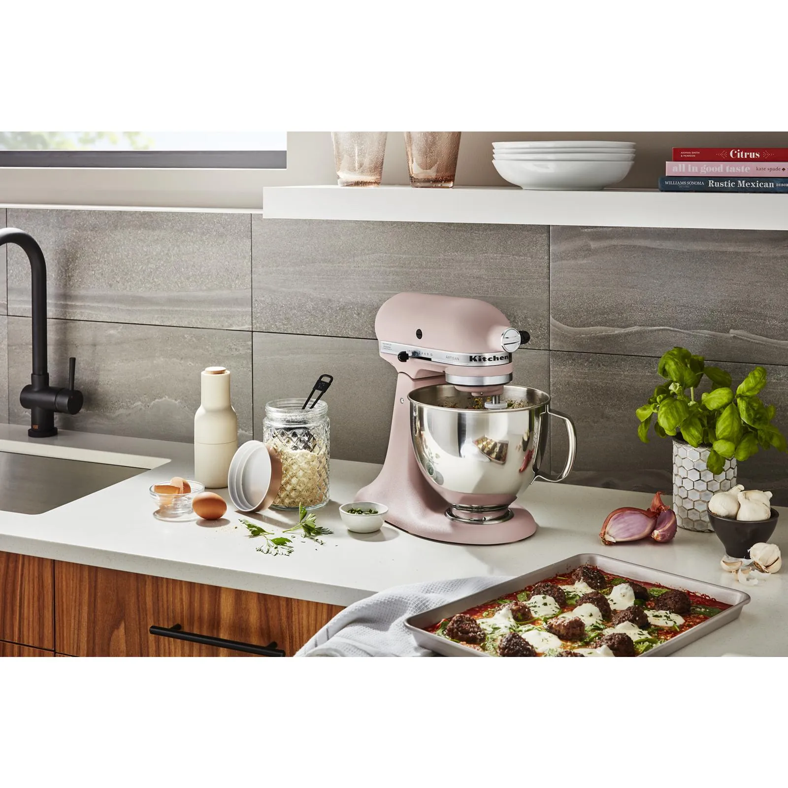 KitchenAid Feather Pink Artisan® Series 5 Quart Tilt-Head Stand Mixer - KSM150PSFT