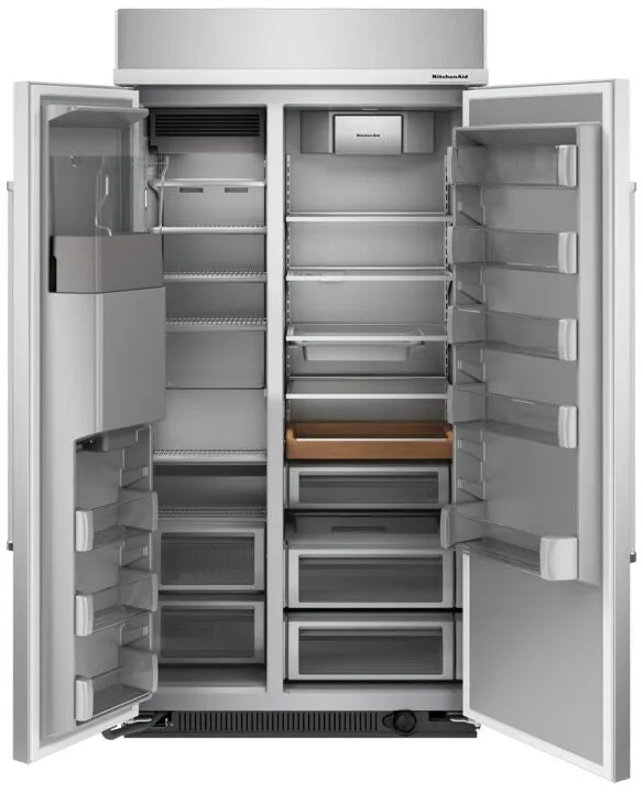 KitchenAid Fingerprint Resistant Stainless Steel 42" Built-In Side-by-Side Refrigerator (25.1 cu. ft.) - KBSD702MPS