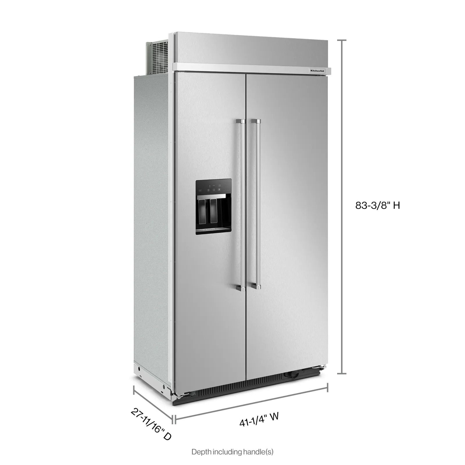 KitchenAid Fingerprint Resistant Stainless Steel 42" Built-In Side-by-Side Refrigerator (25.1 cu. ft.) - KBSD702MPS