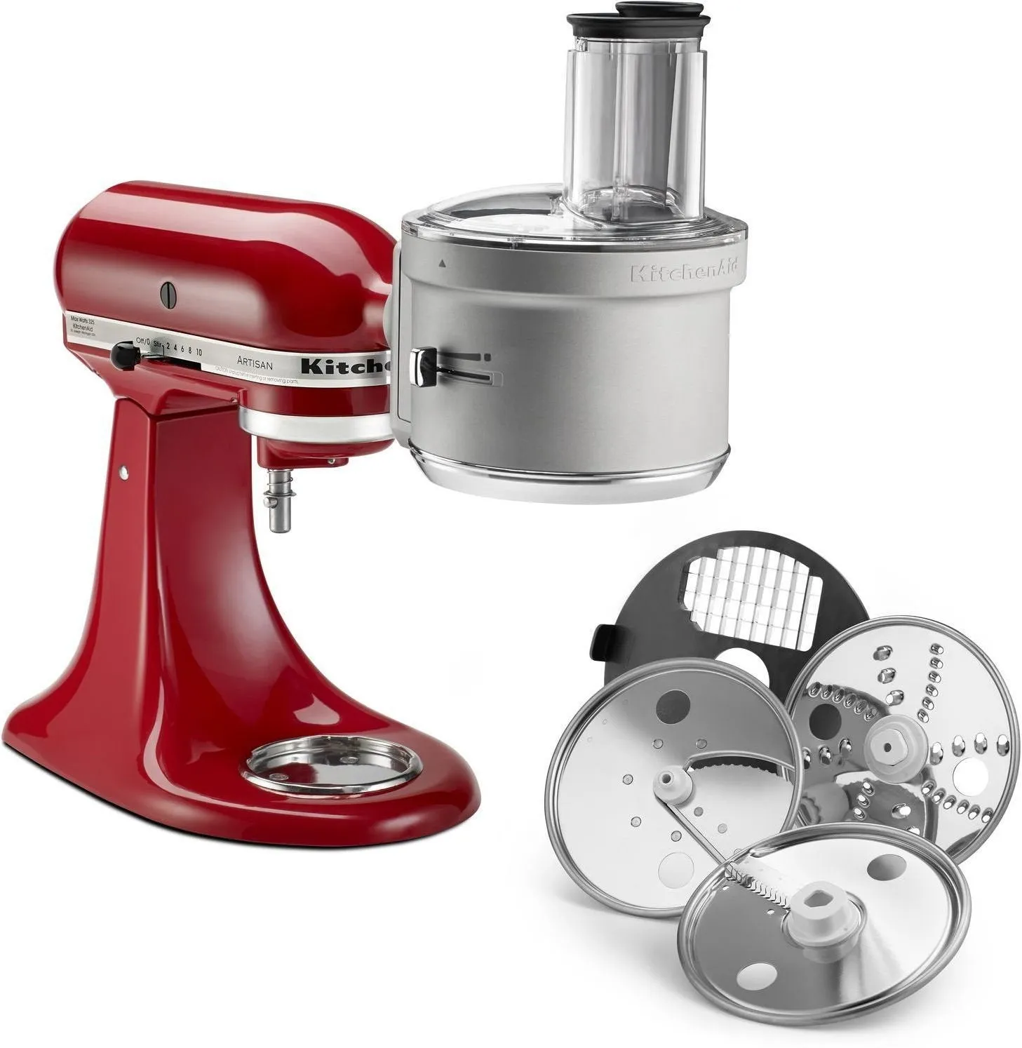 KitchenAid Grey Food Processor with Commercial-Style Dicing Kit - KSM2FPA