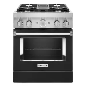 KitchenAid® Imperial Black Smart Freestanding Dual Fuel Range (4.1 Cu. Ft.) - KFDC500JBK
